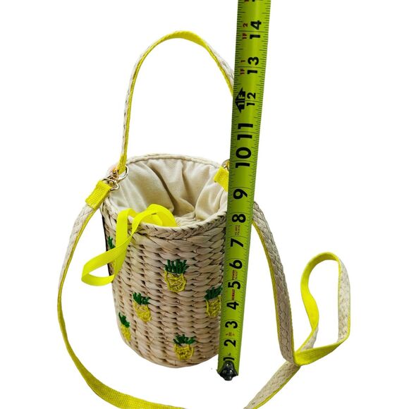 New Rachel Ashwell Pineapple Handbag Rattan Jute Crossbody North South Purse - Picture 6 of 16